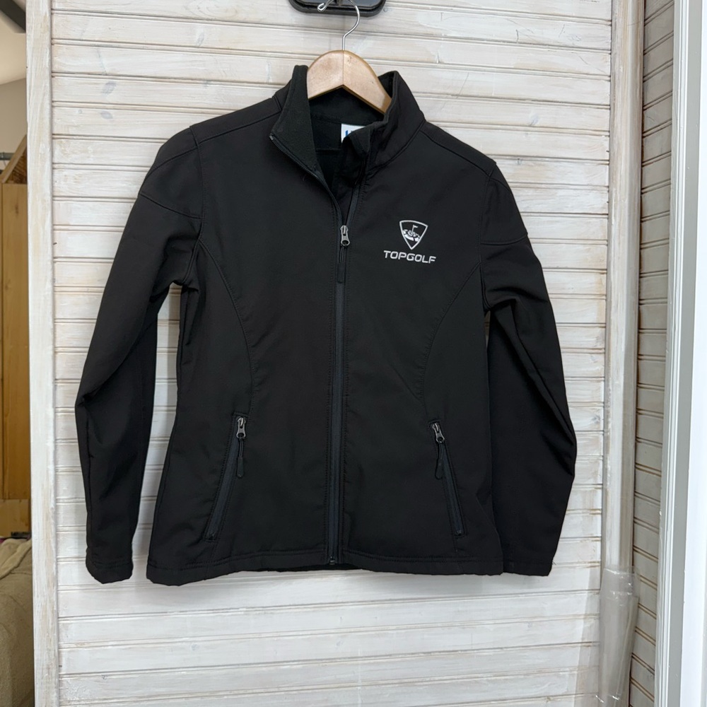 HPI Top Golf Women’s M Black Fleece Lined Utility Jacket with Zippered Pockets